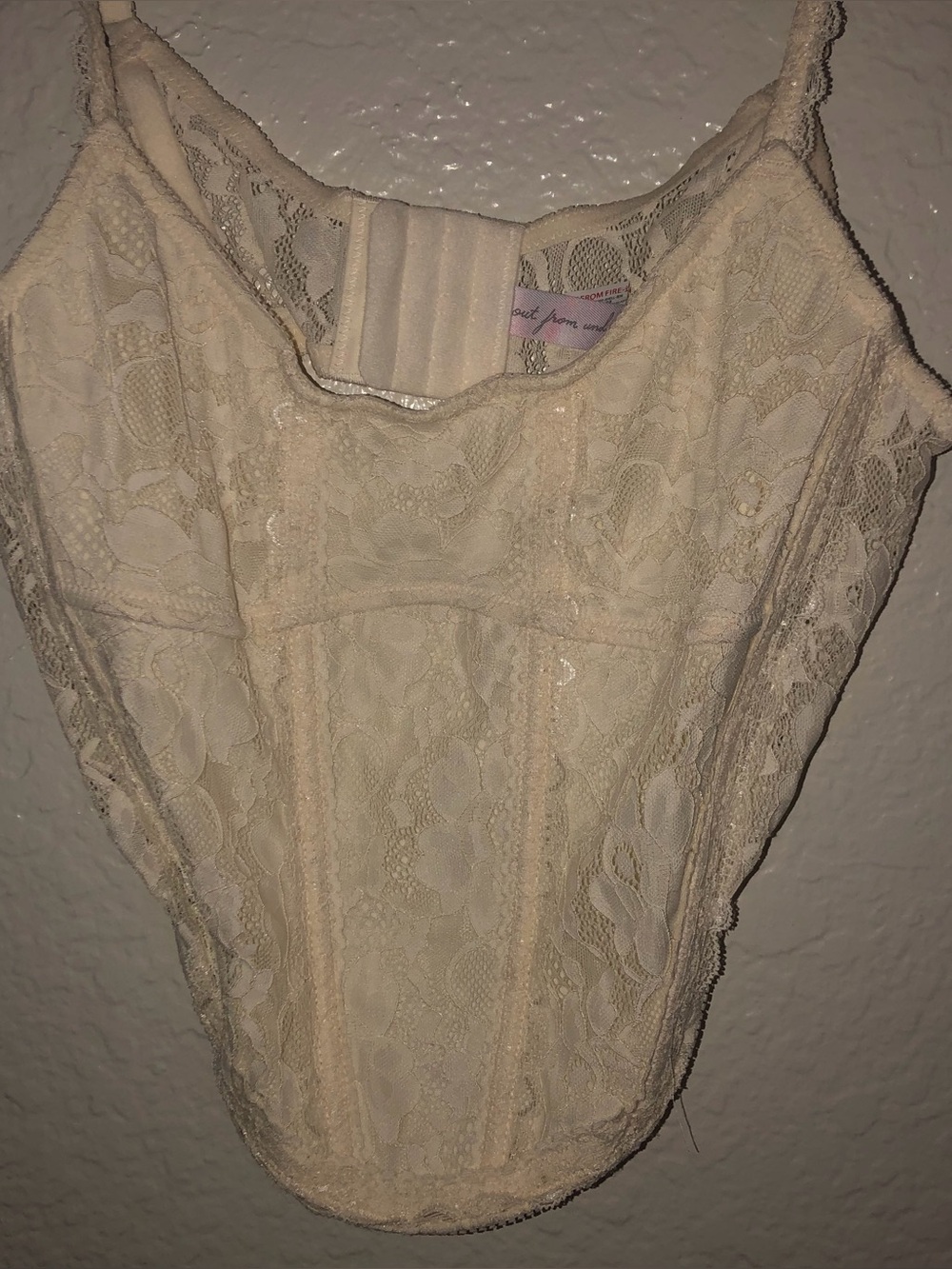 Urban Outfitters Cream Lace Longline Bralette Corset Top